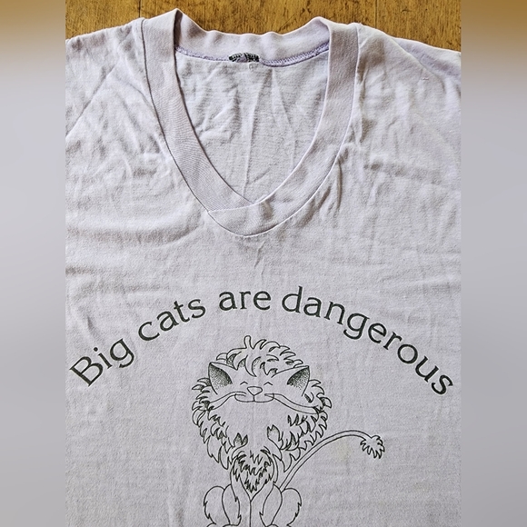 Vintage bodycon purple v-neck funny cat nightgown tunic tshirt soft feel S M - Picture 4 of 14